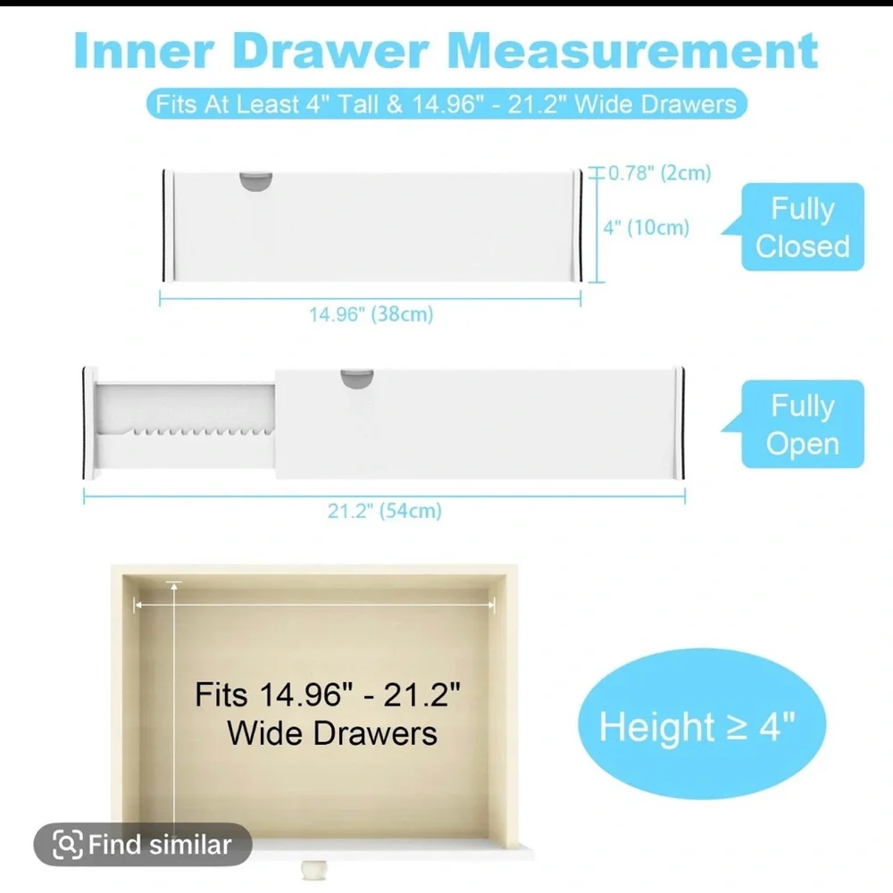 Adjustable Drawer Dividers in White and Gray